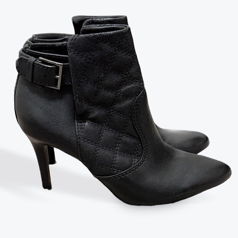 Tory BurchBlack Leather Quilted Pointed Toe Stiletto Ankle Boots Women's Size 7M